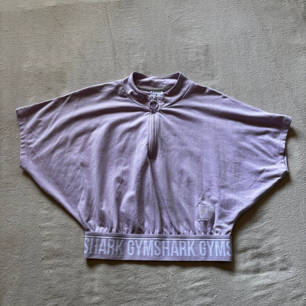 Gymshark Purple Quarter Zip Athletic Cropped Top